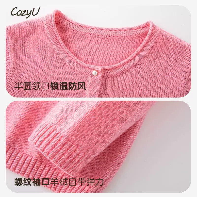 Blossom Cashmere Cardigan with Pearl Accents